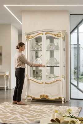 Edle Vitrine Schrank Schaufenster Wohnzimmer Glas Neu Glasschrank Schränke Neu  