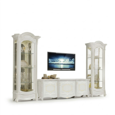 Italienische Stil Möbel - Wohnzimmer 3tlg. Set Wohnzimmer Vitrine rtv xlmoebel ®