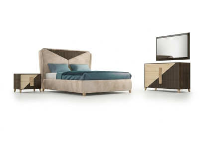 Schlafzimmer 3 tlg. Set Bett 2x Betten Nachttisch Konsole Doppel Hotel