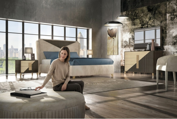 Bett Betten Doppelbett Schlafzimmer Ehe Polster Designer Doppelbetten