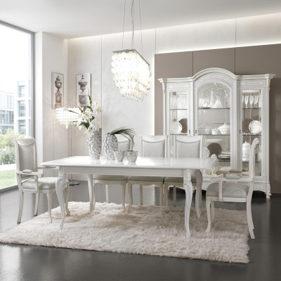 Klassische Esszimmer Set Tisch + 6 Stühle Garnitur Tische Gruppe Stuhl Textil