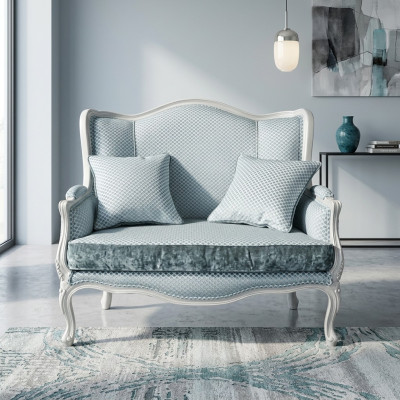 Couch Textil Stoff Sofa Edles Design Designer 2 Sitzer Möbel Klassische Möbel