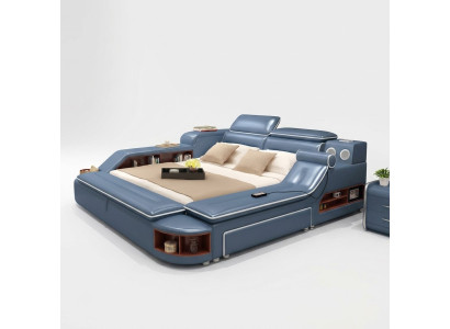 Leder Bett Betten Polster Doppel Multifunktion 180x200 Leder Bettgestell