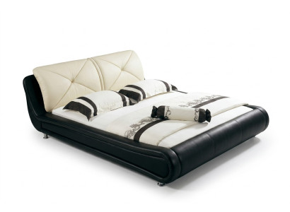 Leder Bett Polster Luxus Design Doppel Hotel Holz Betten Schlaf Zimmer