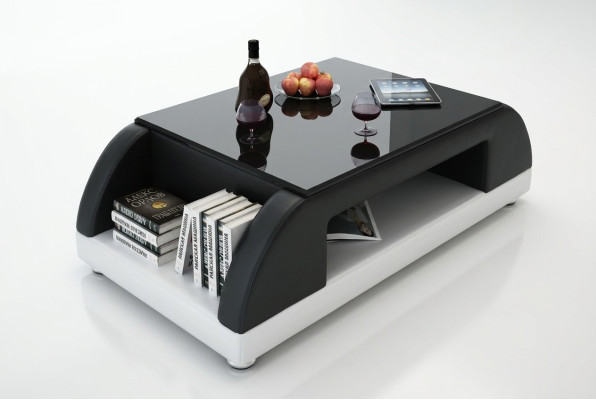 Modern Couch Polster Leder Tisch Wohnzimmer Beistell Glas Tische