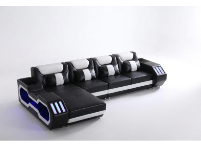 Relax Couchen L Form Shape Sofa Couch Garnitur Beleuchtet Wohnlandschaft