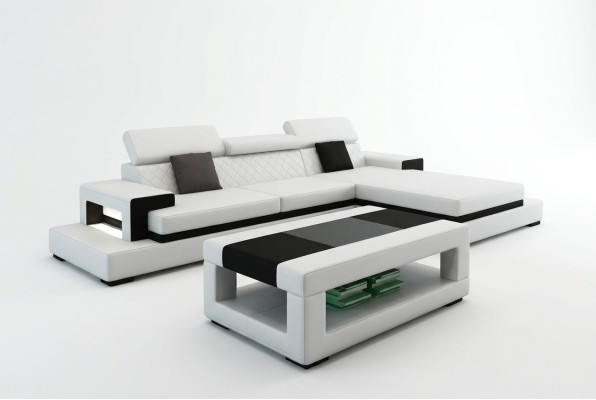Sofas Ecksofa Ledersofa Polster Wohnlandschaft Couch Sofa Eckgarnitur