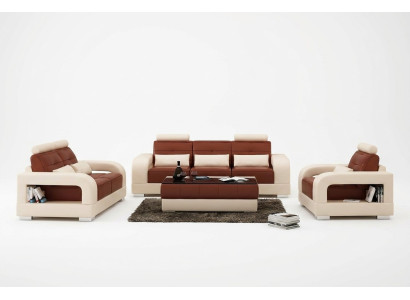 Moderne Ledersofa Couch Sofagarnitur 3+2+1 Garnituren Design Sofa xlmoebel