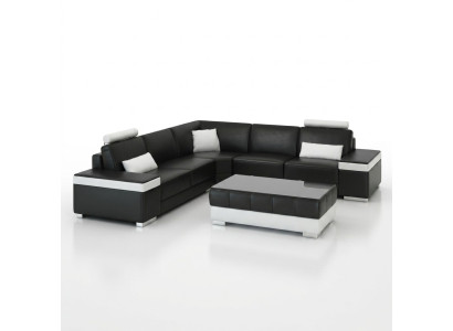 L-Form Ledersofa Polster Sitz Couch Garnitur Ecksofa Sofa Couch