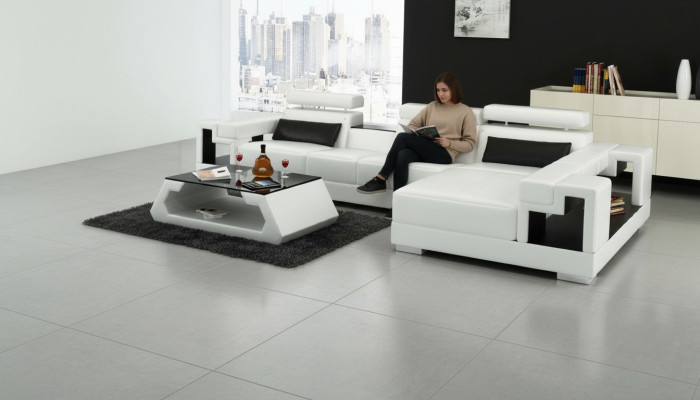 Ecksofa Ledersofa Wohnlandschaft L Form Sofa Couch Polster Sitz Ecke