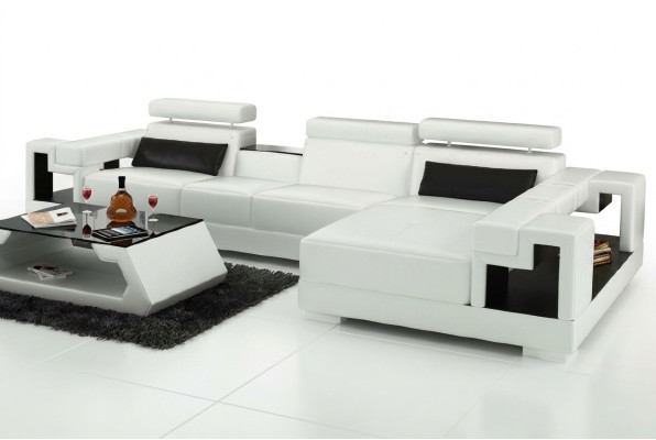 Ecksofa Ledersofa Wohnlandschaft L Form Sofa Couch Polster Sitz Ecke