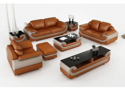 Ledersofa Couch Wohnlandschaft 3+2 Sitzer Garnitur Design Modern Sofa xlmoebel.at