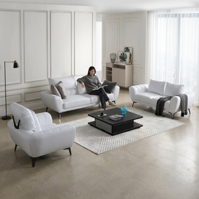 Ledersofa Couch Wohnlandschaft 3+2+1 Sitzer Sofa Garnitur Design Neu