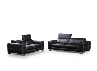 Ledersofa Couch Wohnlandschaft 3+2 Sitzer Garnitur Deko Design Modern Sofa