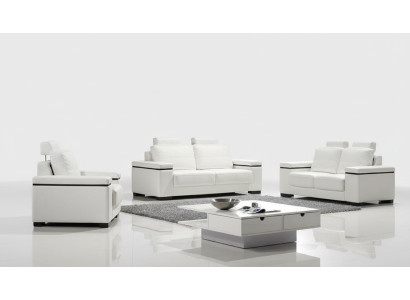 Sofagarnitur 3+2+1 Sitzer Set Design Sofas Polster Leder Relax Couchen