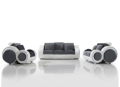 Moderne Sofagarnitur 3+2+1 Sitzer Set Design Sofas Polster Couchen Textil