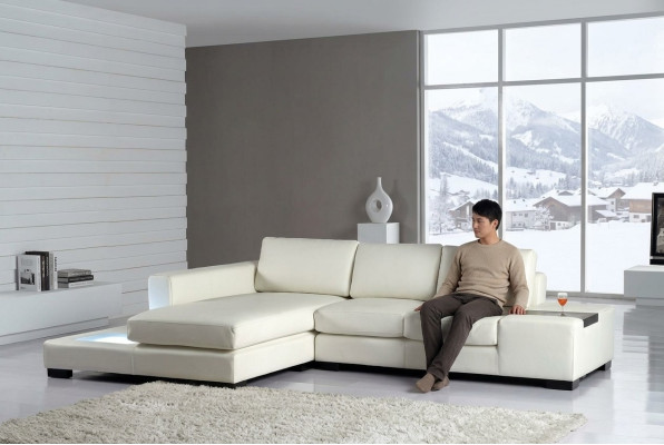 L Form Sofa Couch Polster Garnitur Design Wohnlandschaft Ecksofa Leder