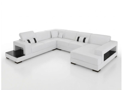 Ecksofa Sofa Couch Polster Deko Wohnlandschaft Leder Eck Sofas Garnitur