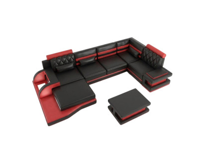 Ecksofa Ledersofa Big xxl U Form Wohnlandschaft Sofa Couch Garnitur