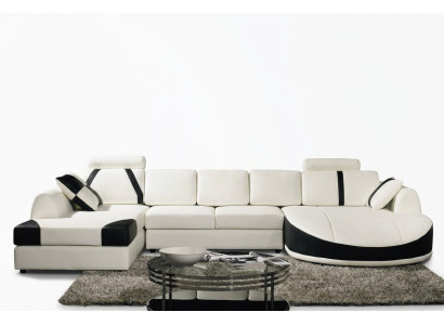 Ecksofa Ledersofa Polster Wohnlandschaft Sofa Couch Eckgarnitur U Form