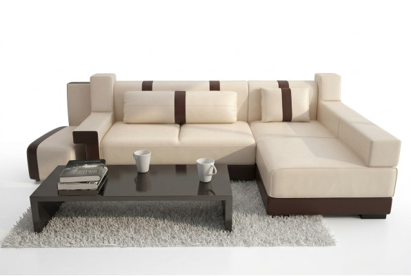 Ecksofa Sofa Couch Deko Polster Wohnlandschaft Leder Eck Sofas Garnitur