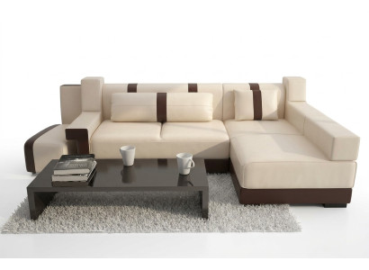 Ecksofa Sofa Couch Deko Polster Wohnlandschaft Leder Eck Sofas Garnitur