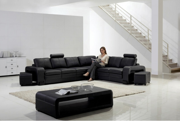 Sofa Set Sitzecke Polster Garnitur Wohnlandschaft Ecksofa Hocker