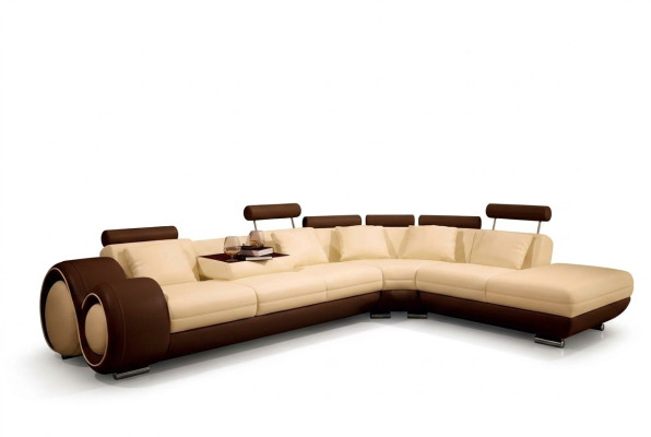 Ecksofa Sofa Couch Polster Wohnlandschaft Leder Sofas Garnitur LForm