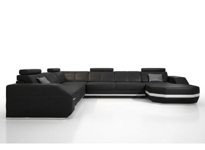 Ecksofa Ledersofa Big xxl U Form Wohnlandschaft Sofa Couch Deko Garnitur
