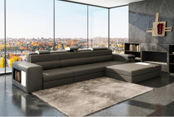 Ecksofa Ledersofa Wohnlandschaft L Form Sofa Deko Couch Polster Sitz Ecke