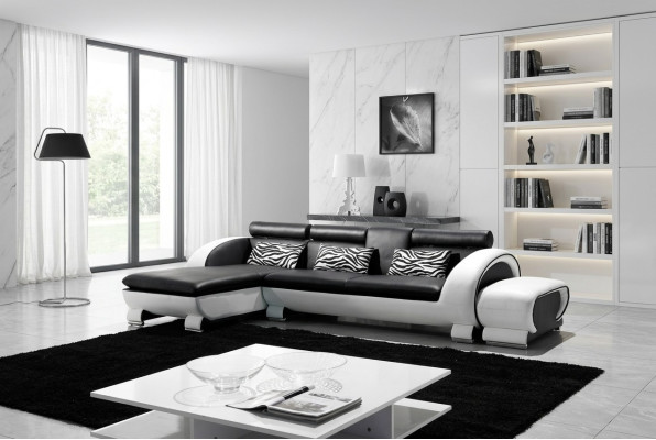 Ecksofa Ledersofa Wohnlandschaft L Form Deko Sofa Couch Polster Sitz Ecke