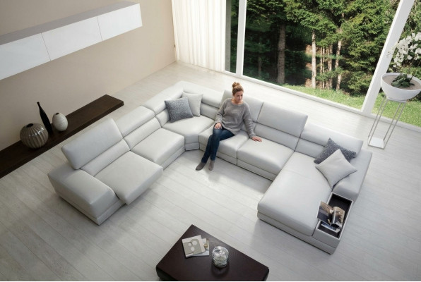 Relax Wohnlandschaft U Form Ecksofa Couch Sofa Ledersofa Garnitur