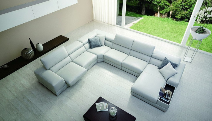 Relax Wohnlandschaft U Form Ecksofa Couch Sofa Ledersofa Garnitur