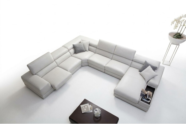 Relax Wohnlandschaft U Form Ecksofa Couch Sofa Ledersofa Garnitur