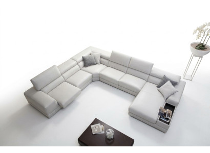 Relax Wohnlandschaft U Form Ecksofa Couch Sofa Ledersofa Garnitur