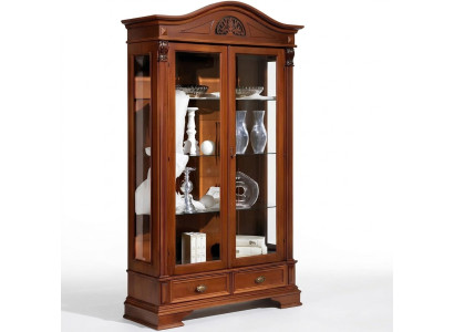 Vitrine Glas Schrank Wohnzimmer Schaufenster 2 Türen Vitrinen Barock