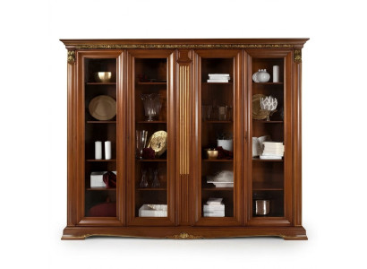 Vitrine Glas Wandschrank Vitrinen Regal Barock Rokoko Italienische Stil Möbel Massivholz