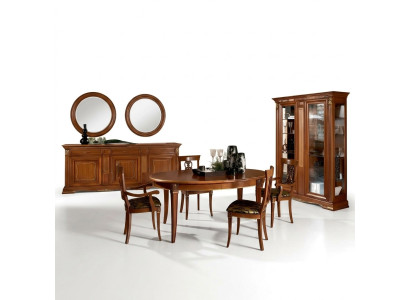 Klassischer Esstisch Tisch Massivholz Esszimmer Garnitur 6x Stuhl mit Armlehne 7 tlg.