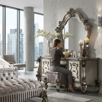 Klassischer Schminktisch Spiegel Luxus Konsole Kommode Schlafzimmer Barock neu