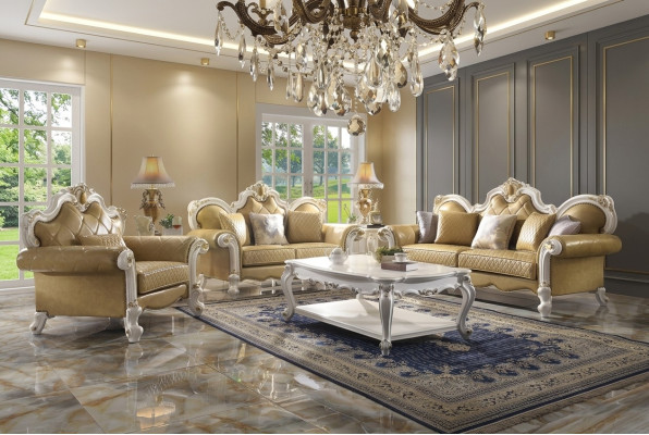 Klassische Sofa Garnitur 3+2+1 Sitzer Ledersofa Couch Leder 3tlg. Set