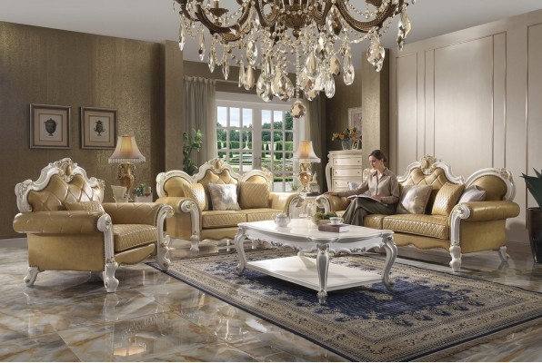 Sofagarnitur 3+2+1 Sitz Couchtisch Set Sofa Polster Couch Leder 4tlg. Set