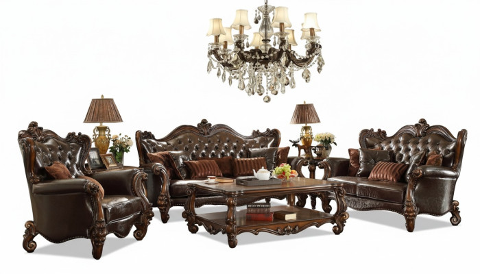 Luxus Chesterfield Sofagarnitur 3+2+1 Sitzer + Couchtisch Möbel Couch