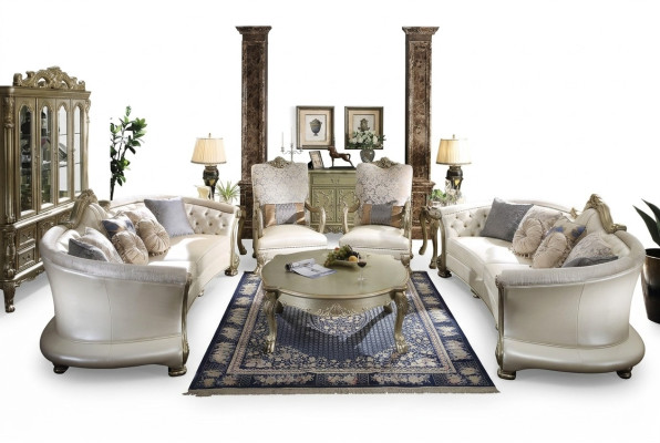 Luxus Chesterfield Sofagarnitur 4+4+1+1 Sitzer mit Couchtisch Möbel Couch