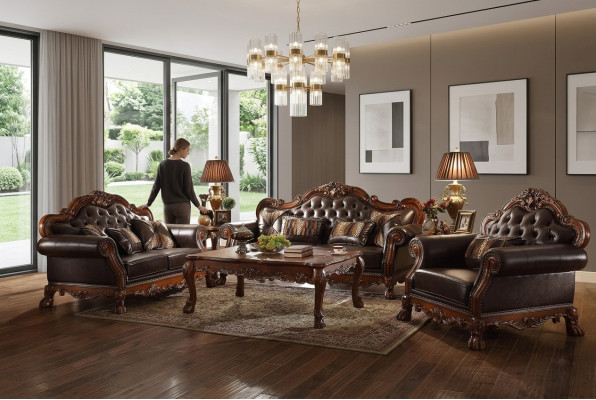 Luxus Chesterfield Sofagarnitur 3+2+1 Sitzer mit Couchtisch Möbel Couch Sofa Neu