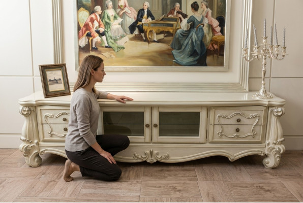 Sideboard TV Lowboard RTV Schrank Tisch Wohnzimmer Holz Deko Klassisch