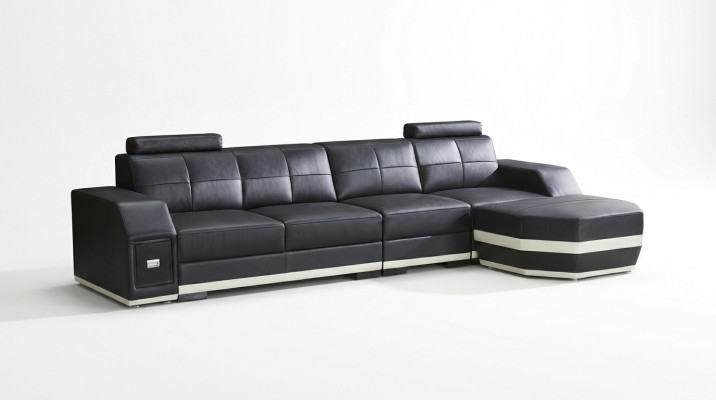 Ledersofa Wohnlandschaft Eck Garnitur Design Modern L-Form Ecksofa
