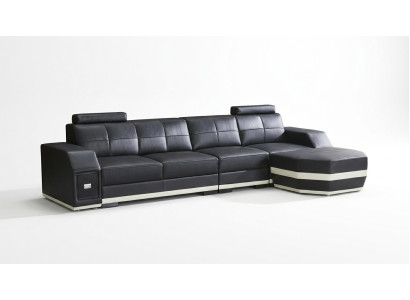 Ledersofa Wohnlandschaft Eck Garnitur Design Modern L-Form Ecksofa