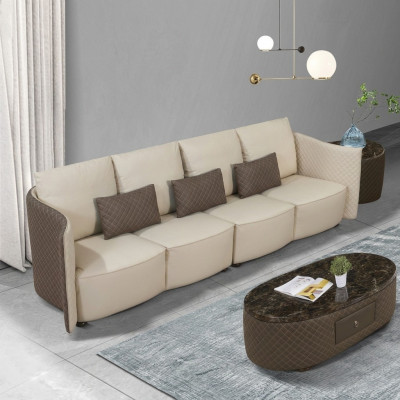 Sofa Couch Polster Sofas 4 Sitzer Textil big xxl Wohnzimmer Couchen Leder