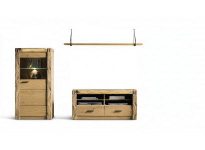 Wohn Wand Wohnzimmer Vitrine Kommode Regal 3tlg. Set Regale Schränke