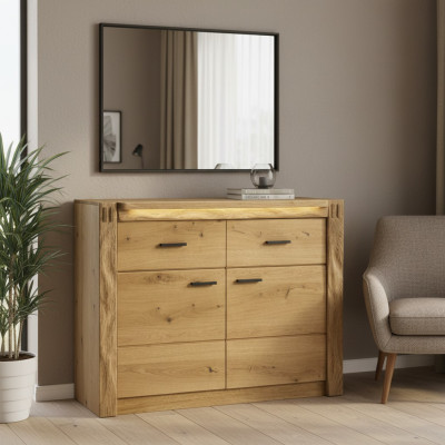 Design Kommode Kommoden Holz Anrichte Moderne Sideboard Hoch Schrank 116cm Neu